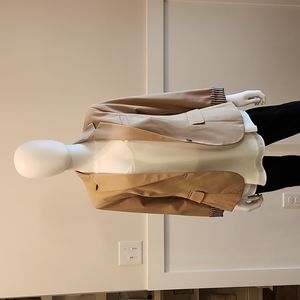 New York and Company Tan and Black Striped Blazer